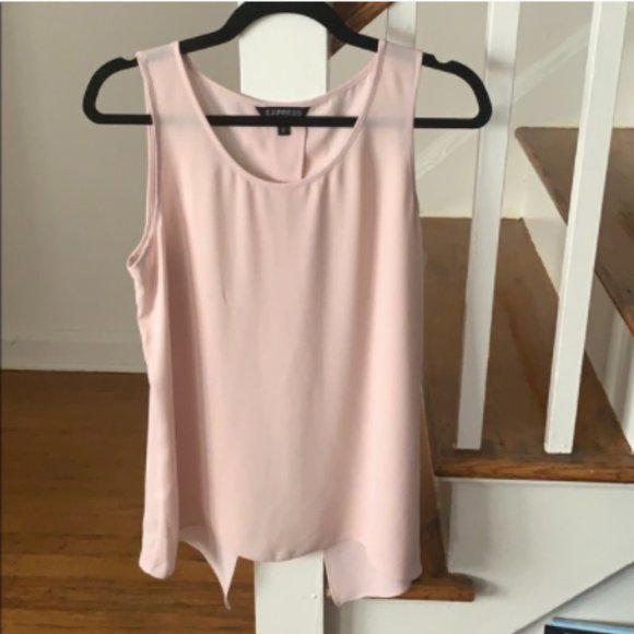 Express Tops - Express Blush Pink Split Back Scoop-neck Tank-M